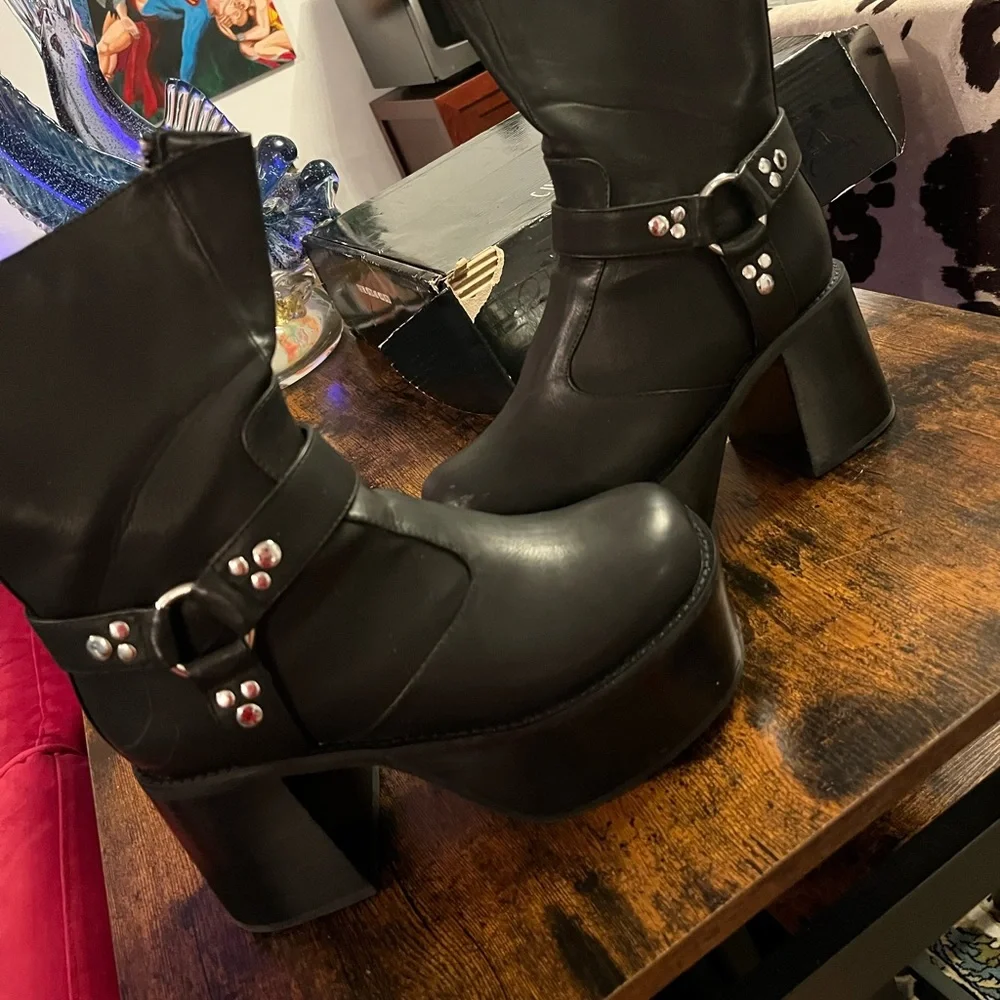 Platform moto boots - Picture 2 of 9